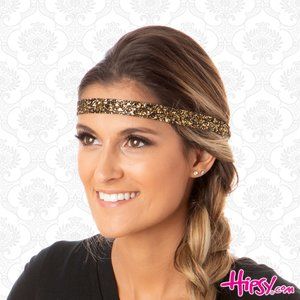 Hipsy Diva Adjustable & No Slip Skinny Bling Glitter Hair Headband